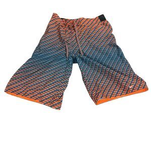 Men’s Small Nike‎ Multi Color Swim Trunks Orange & blue lined
